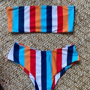Striped bikini set